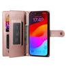 For iPhone Air Case Zipper Pocket Wallet Leather Phone Cover with Straps