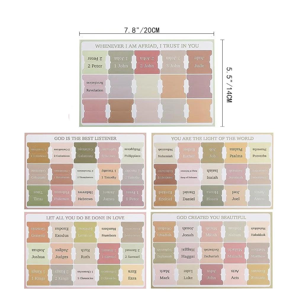 Bible Index Label Morandi Color, Bible Index Label Stickers, Book Separation Stickers