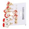 6 Paar Weihnachts-Ohrringe Hübsche Weihnachtsstrumpf-Handschuhe Weihnachtsmann Weihnachts-Schmucksets für Geschenke Partys