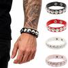 Modern Unisex Spiked Wrist Bangle Bracelet Featuring PU Leather And Stylish Metallic Detail For Everyday Wear