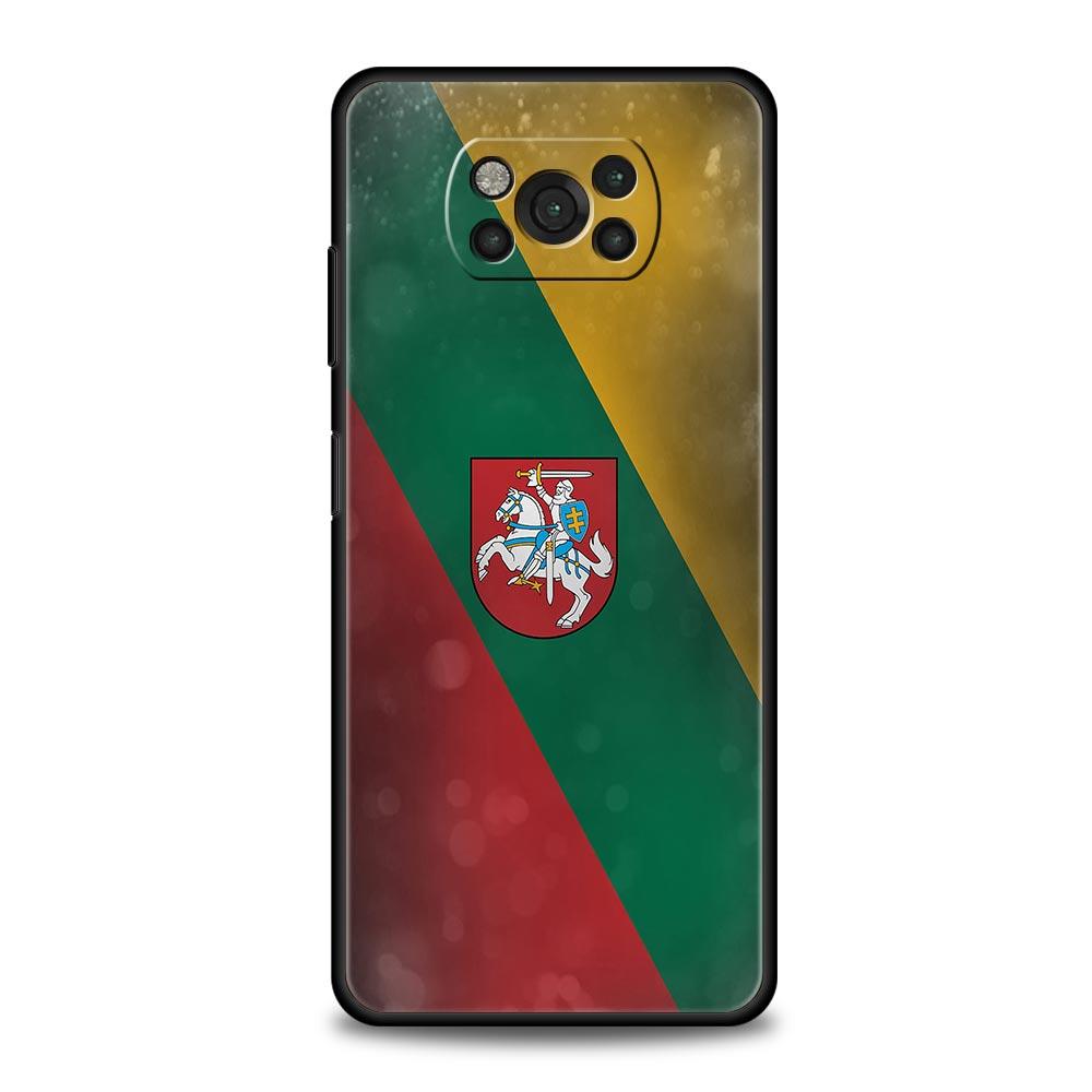 Flag of Lithuania Flag Phone Case For For Xiaomi Poco X6 X5 Pro X4 X3 NFC F5 Pro F4 F3 GT M5 M4 Pro 5G M3 C51 C50 C55 Soft Cover