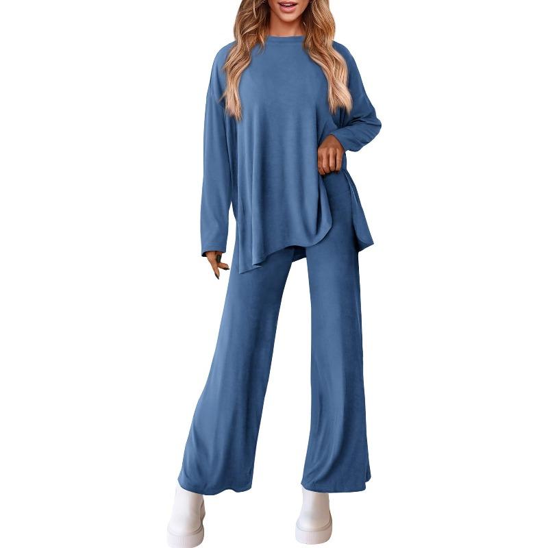 BITCED Women's Fashion Casual Long Sleeve O-Neck Pants Suits