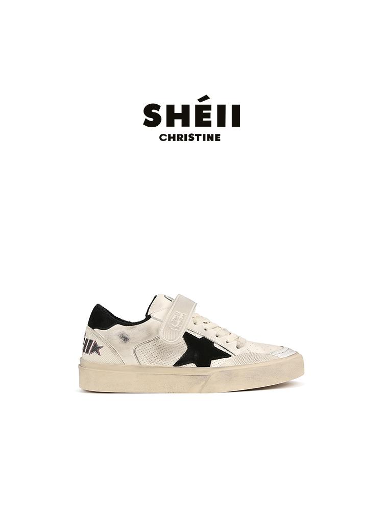 

Velcro small dirty shoes retro cowhide star casual board shoes women s small dirty shoes 40
