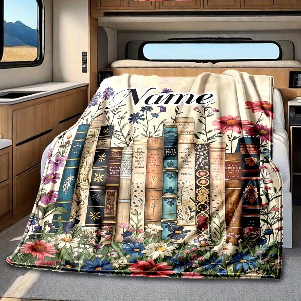 Floral Customize Your Name Rv Blanket Cozy Soft Lightweight Fourseason Multipurpose Blanket For Travel Camping Picnics Sofas Rvs Beds Living Rooms