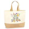 Jute Tote Bag - PLANETEE - Thank You Super Teacher Man - Printed Thank You Super Teacher - Natural Jute - Made In France