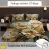 2/3Pcs Duvet Cover Set (1 Duvet Cover + 1/2 Pillowcase Without Core) Simple And Elegant Dreamy Yellow And Gray Floral Prints
