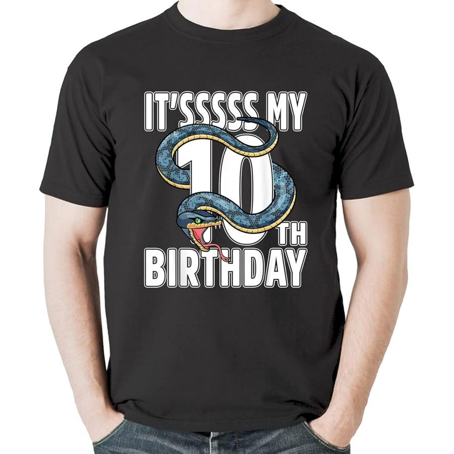 It s My 10th Birthday Snake 10 Years Old Birthday Boys Girls T-Shirt Sweatshirt Hoodie Tanktop for Men Women Kids Black S разноцветный