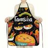 1 Unisex Kitchen Apron with Wrap, Burrito, Taco, and Happy Face High-Quality Prints, Suitable for Cooking, Gardening, Barbecuing, Home Kitchen Cooking