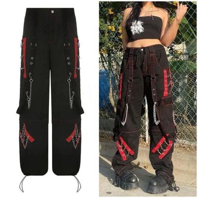 Women's Low Waist Cargo Jeans Straight Wide Leg Baggy Denim Trousers Vintage Jeans Streetwear