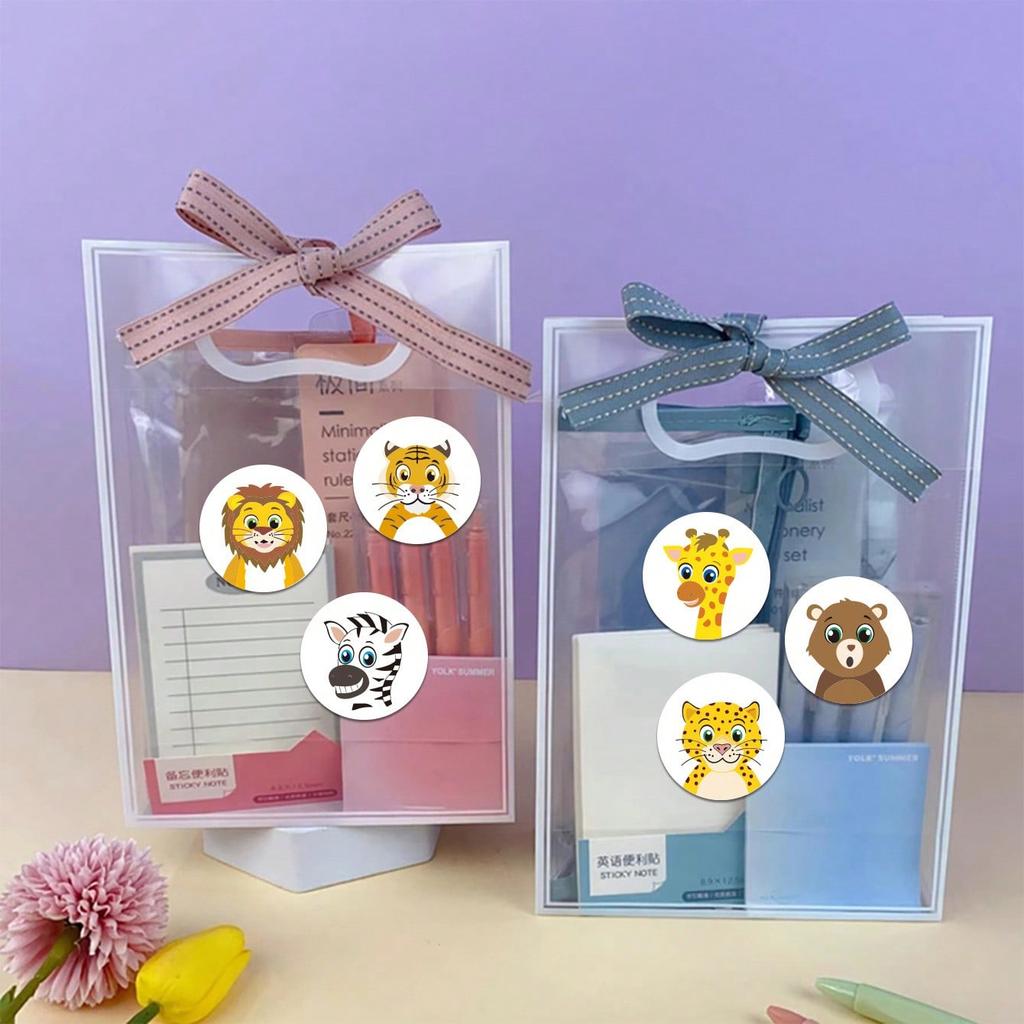 500 Sheets Per Roll Children's Reward Self-adhesive Stickers Label Office Stationery Decorative Labels Animal Incentive Sealing Stickers
