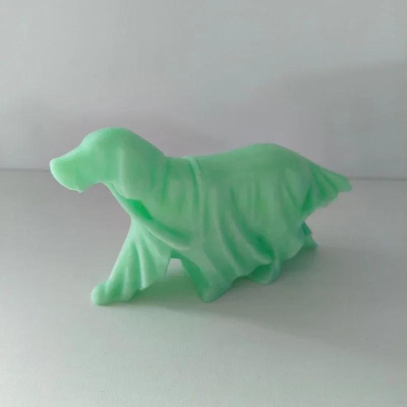 Creative Halloween Ghost Glow-in-the-Dark Dog Resin Statue Halloween Resin Ornaments Home Holiday Party Decorations