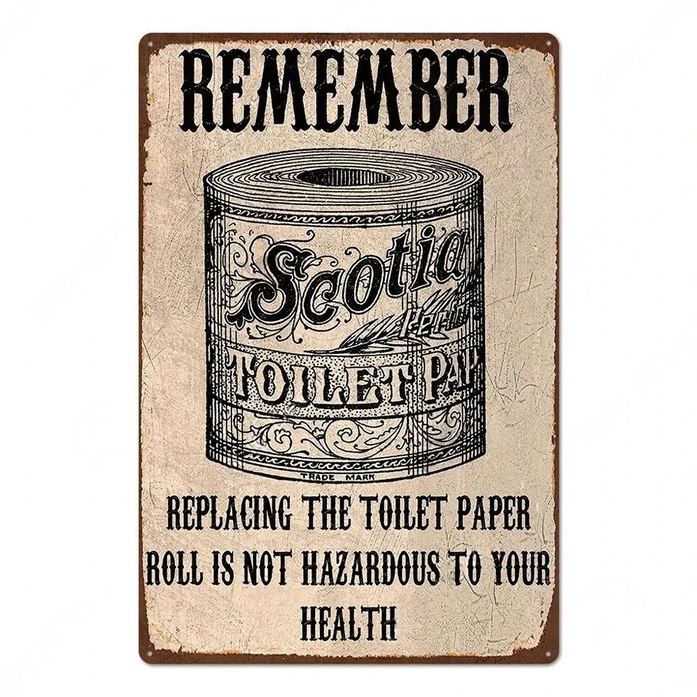 Vintage Funny WC Metal Sign Plaque - Lavatory Toilettes Design - Wall Art Perfect for Bar Club Bathroom Restroom Decoration