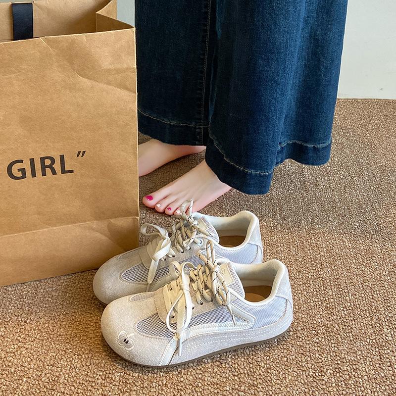 

Мультяшные женские весенние новые ретро универсальные спортивные дышащие повседневные кеды на плоской подошве 35 бежевый