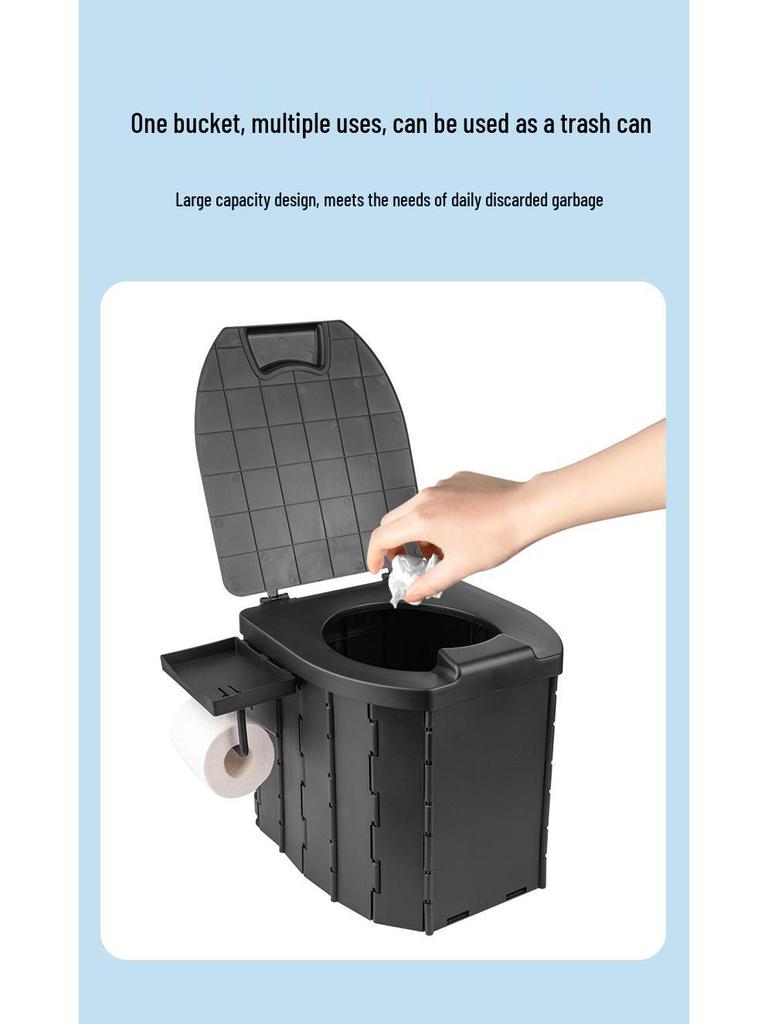 Portable Folding Camping Toilet with Lid for Adults and Kids