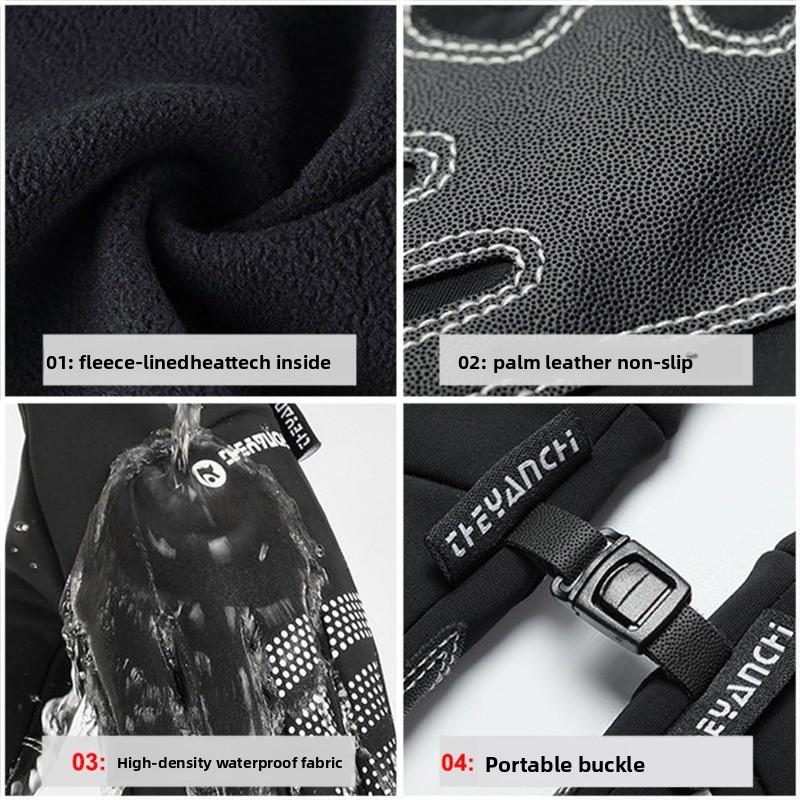 Warm-keeping Cycling Gloves for Outdoor Activities Skiing Cycling Water-resistant and Anti-slip Touchscreen with Added Insulation for Cold Protection.