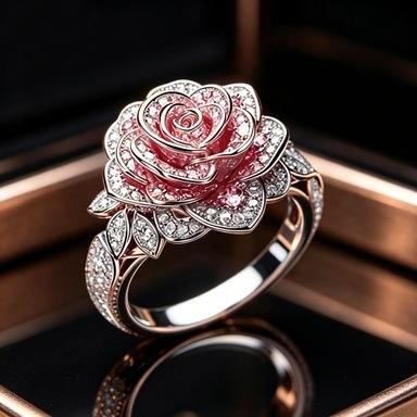 Trendy Flower Shape Rose Gold Color Two Piece Set Inlay Stone Rings for Women Fashion Rings Accessories Custom Jewelry