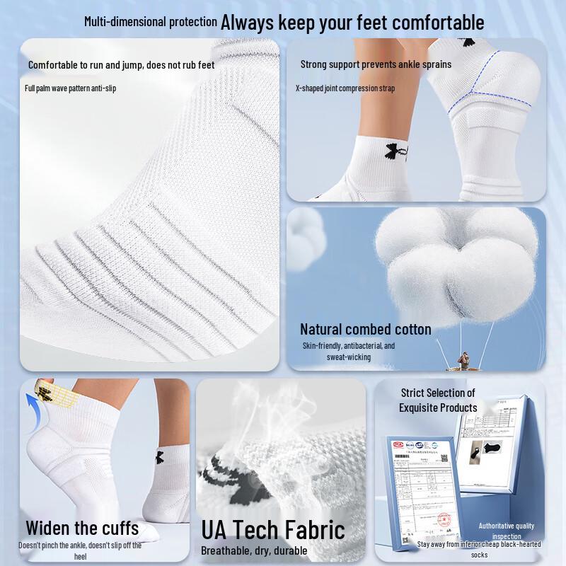

Under Armour Unisex Anti-Odor Sports Ankle Socks One Size (EU 38-42)