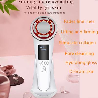 Household Beauty Device, Ion Vibration Massage Device, Facial Microcurrent Pulse Cold and Hot Color Light Introduction Device