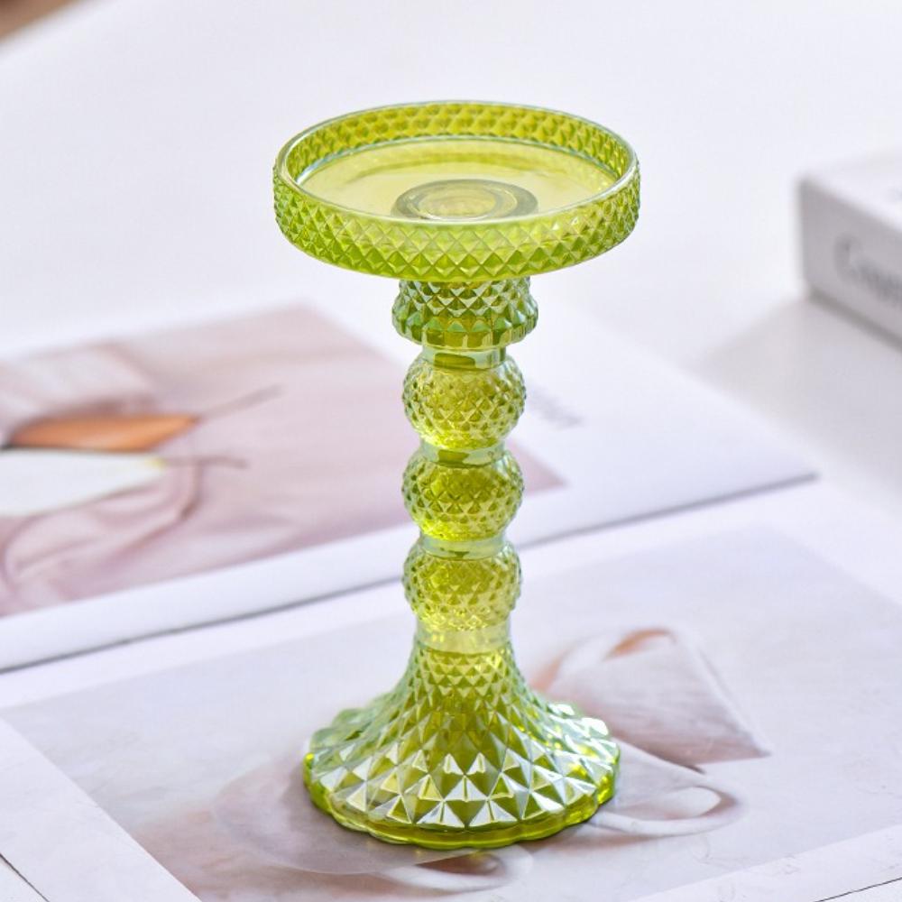 Creative Christmas Light Luxury High Footed Glass Candleholder Home Candleholder Base Romantic Wedding Table Creative Home Decor
