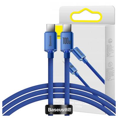 Baseus Crystal Shine USB-C till USB-C-kabel, 100W, 1,2M (Blå)