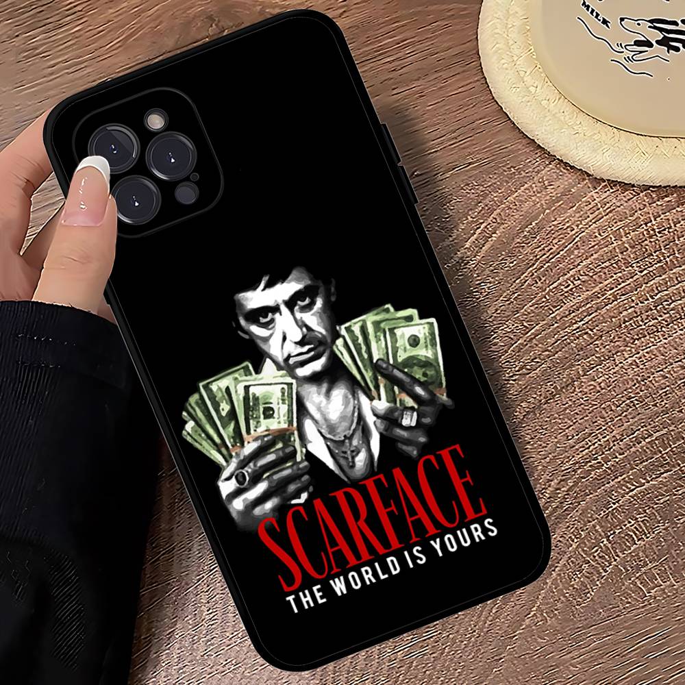 Classic Tonny Montanas Scarface For Iphone 11 12 13 14 15 16 17 Pro Max Mini Plus Black Cover Phone Case