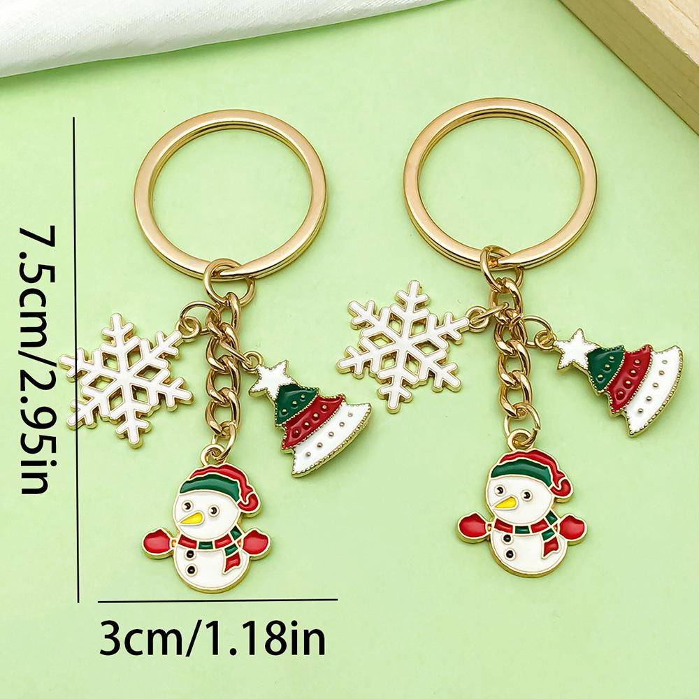 Exquisite Christmas Keychain: Santa, Reindeer, Gift Box, and Bell Ornaments Pendant