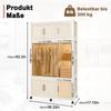 Foldable Plastic Wardrobe with 9 Magnetic Doors, 1 Clothes Rail, 6 Lockable Casters, 6 Coat Hangers, Storage for Bedroom, Children's Room