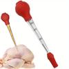 1 Set Multipurpose Turkey Baster with Detachable Needles, Silicone Brush Head, and Cleaning Brush