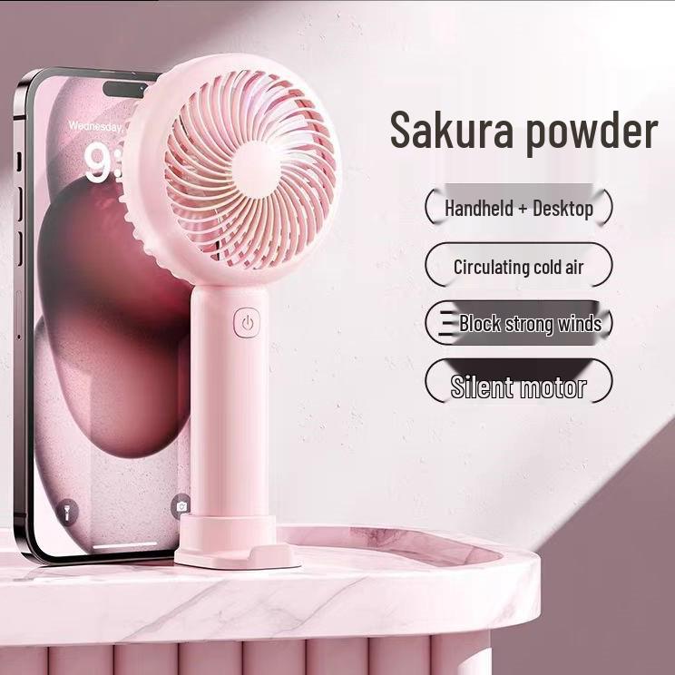 USB Rechargeable Silent Mini Fan F1: Handheld & Desktop Strong Wind Student Fan