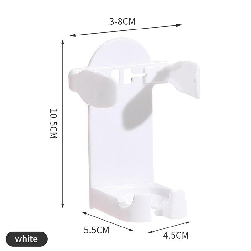 Plastic Wall Mounted Razor Rack Self-Adhesive Non Perforated Razor Holder Space Saving Adjustable Electric Toothbrush Holder