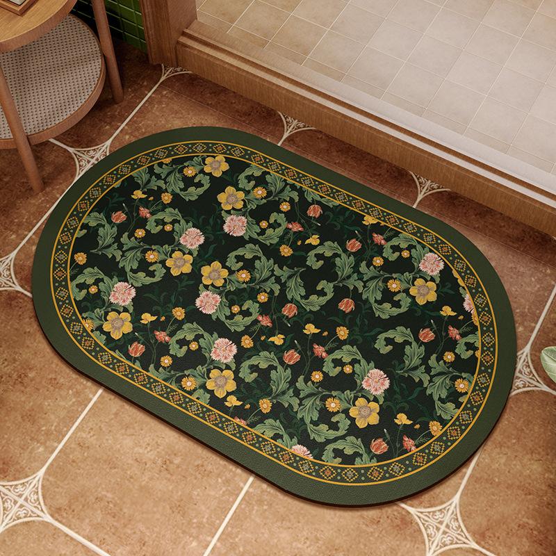 

American Bathroom Floor Mat Light Luxury High Sense Diatom Mud Water Absorption Non-Slip Toilet Shower Room Door Quick Drying Foot Pad 40 * 60Cm [Small Unit]