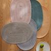 Polyester Cotton Placemat Nordic Style Oval Simple Table Mat Western Food Mat Non-slip Placemat Coaster Decorative Mat Bowl Mat
