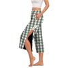 Pantaloni Capri da Donna per il Recupero Post-Chirurgico con Apertura Laterale, Vita Elastica, Leggeri, Comodi, Vestibilità Larga, Fantasia a Quadri