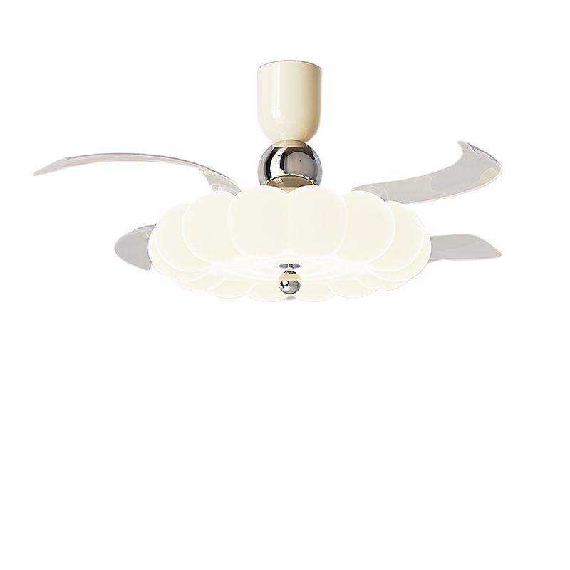 2026 Cream Style Ceiling Fan with Light: Eye Protection, Strong Wind, Invisible Blades for Bedroom, Restaurant, or Study Room