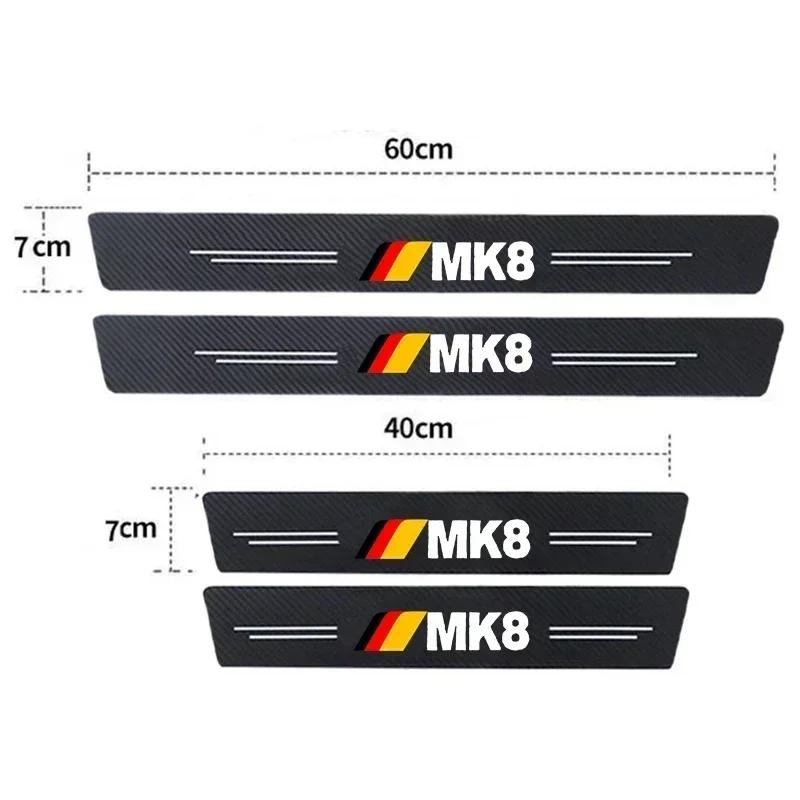 ASGBH1 Carbon Fiber for Volkswagen VW MK8 Car Door Threshold Protector Stickers Pedal Guards Trunk Sill Scuff Plate Decals Accessories