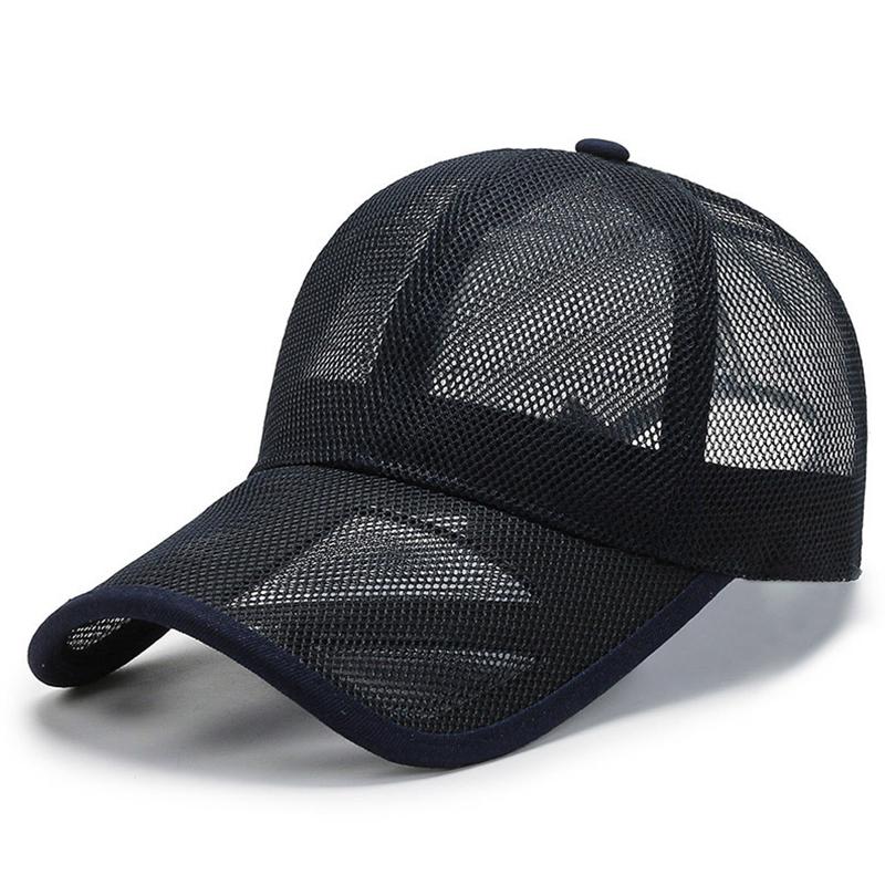 

1Pc Trucker Outdoor Men Summer Baseball Cap Breathable Adjustable Full Mesh Hat темно-синього кольору