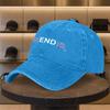Casual Friendship Text Printed Washed Baseball Cap Unisex Fashion Hat for Daily Commuting