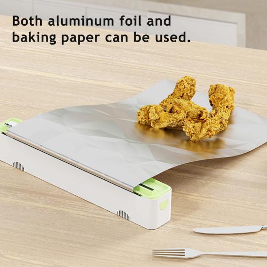 Yousheng Plastic Wrap Cutter Magnetic Wall-Mounted Dispenser Two-Way Sliding Cutter for Kitchen Food Cling Film Aluminum Foil Stretch Film Cutter