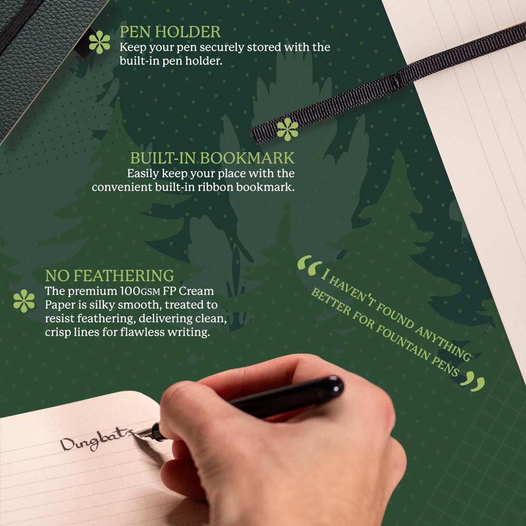 A5 Dotted Journal Notebook Softcover PU Leather Ideal for and Business with Elastic Pen and Bookmark Dingbats - - - Work, Travel, - Pocket, Closure,