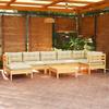 Day and Night - Day and Night Garden Furniture 8 Pieces and Cushions Solid Cream Pine Wood