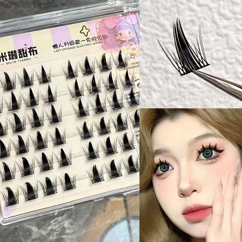 With Jelly Glue Strips Self-Adhesive Eyelashes Glue Free Manga Lashes Popular False Eyelashes Girl