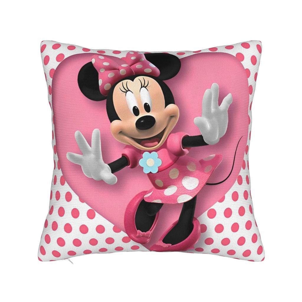 Cute Minnie Mouse Square Pillow Covers Polyester Home Famous Popular Cartoon Cushion Case Cool Decor Pillow Cover 45*45