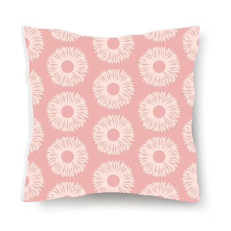 Nordic Floral Print Pillowcase 45x45CM Sofa Office Seat Car Cushion Cover Creative Ornament Bedroom Room Home Decoration