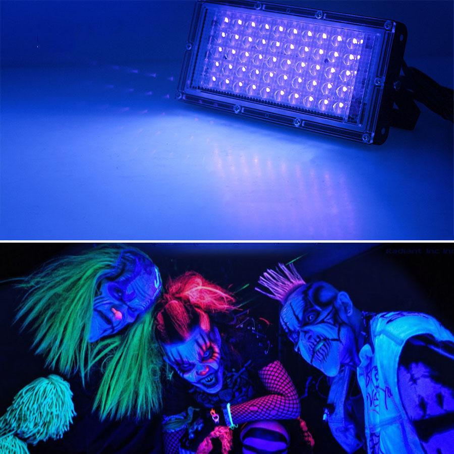 UV LED Schwarzlicht 100W 200W 300W Wasserdichtes Ultraviolettes Schwarzlicht Flutlicht für Glow Party Bühne Tanzparty Deko