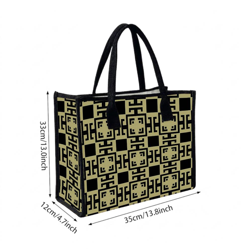 Geometric Pattern Tote Bag Fashion Large Capacity Casual Daily Shoulder Handbag for Commute