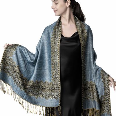 Tassel Blanket Design Thick Pashmina  Winter Warm Shawl Wrap Cashmere Scarf Women Neckerchief Poncho Stoles
