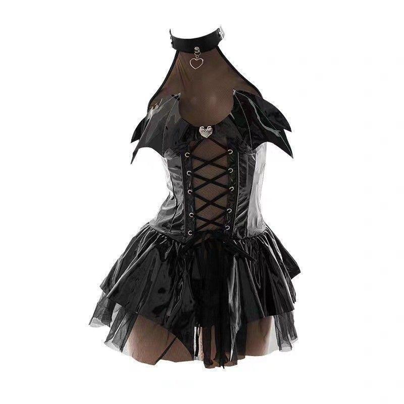 Anime Devil's City Queen Unifrom Women Cool Girl Punk Cyber Leather Outfits Costumes Cosplay Halloween Costumes Sexy Women BDSM