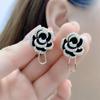 Romantische Kamelie 925 Silber Ohrclips Elegant, Französischer Retro, High-End Ohrringe für einen raffinierten Stil