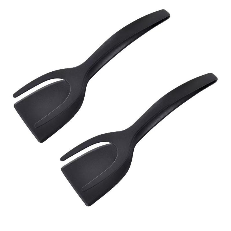 2-in-1 Nylon-Griff-Wenderzange mit Eierspatel und Steakzange Pfannenwender Küchenwerkzeuge Kochzubehör