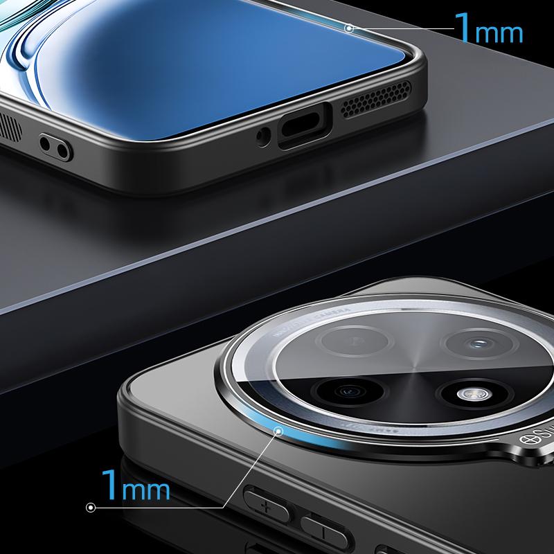 For Oppo A3 5G Case PC+TPU Matte Anti-Fingerprint Phone Cover with Lens Kickstand